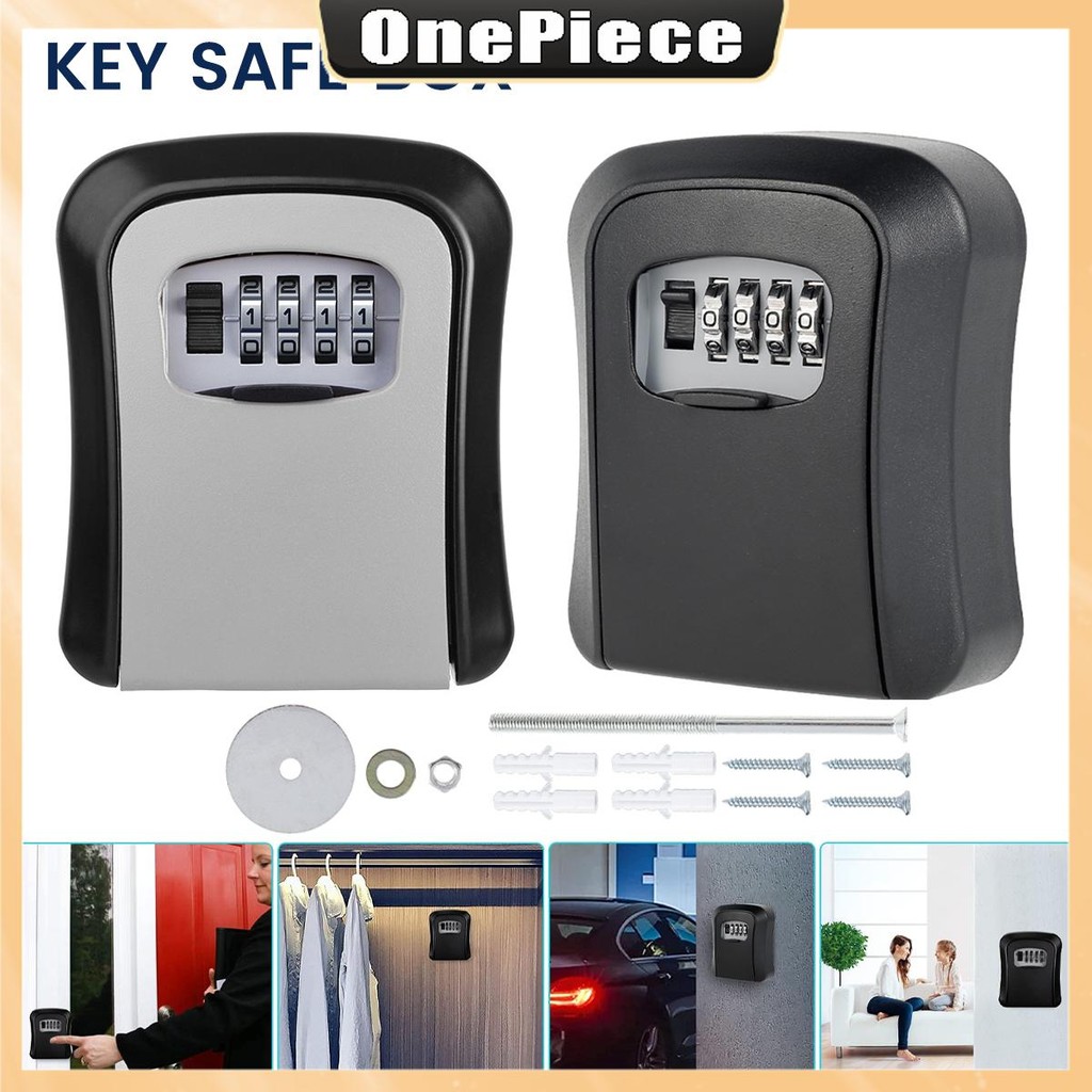 กล่องกุญแจติดผนังกุญแจปลอดภัย 4 หลักรวมกันกล่องเก็บกุญแจปลอดภัยกล่องกุญแจกลางแจ้ง
