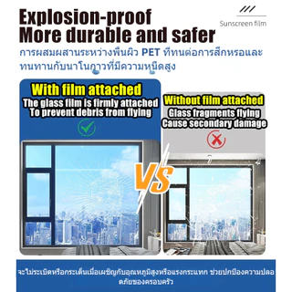 บล็อก99%ยูวี ฟิล์มติดกระจก ฟิล์มมุมมองเดียว ฟิล์มสะท้อนแสง ป้องกันความเป็นส่วนตัว กันแดดกันร้อน