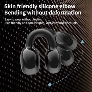 BREEZE หูฟังคลิปหู, Bone Conduction Single Ear General Bluetooth 5.3 หูฟัง, โทรยาวพิเศษอายุการใช้งานแบตเตอรี่ยาวนานคลิปชุดฟังไร้สาย Bluetooth สําหรับ
