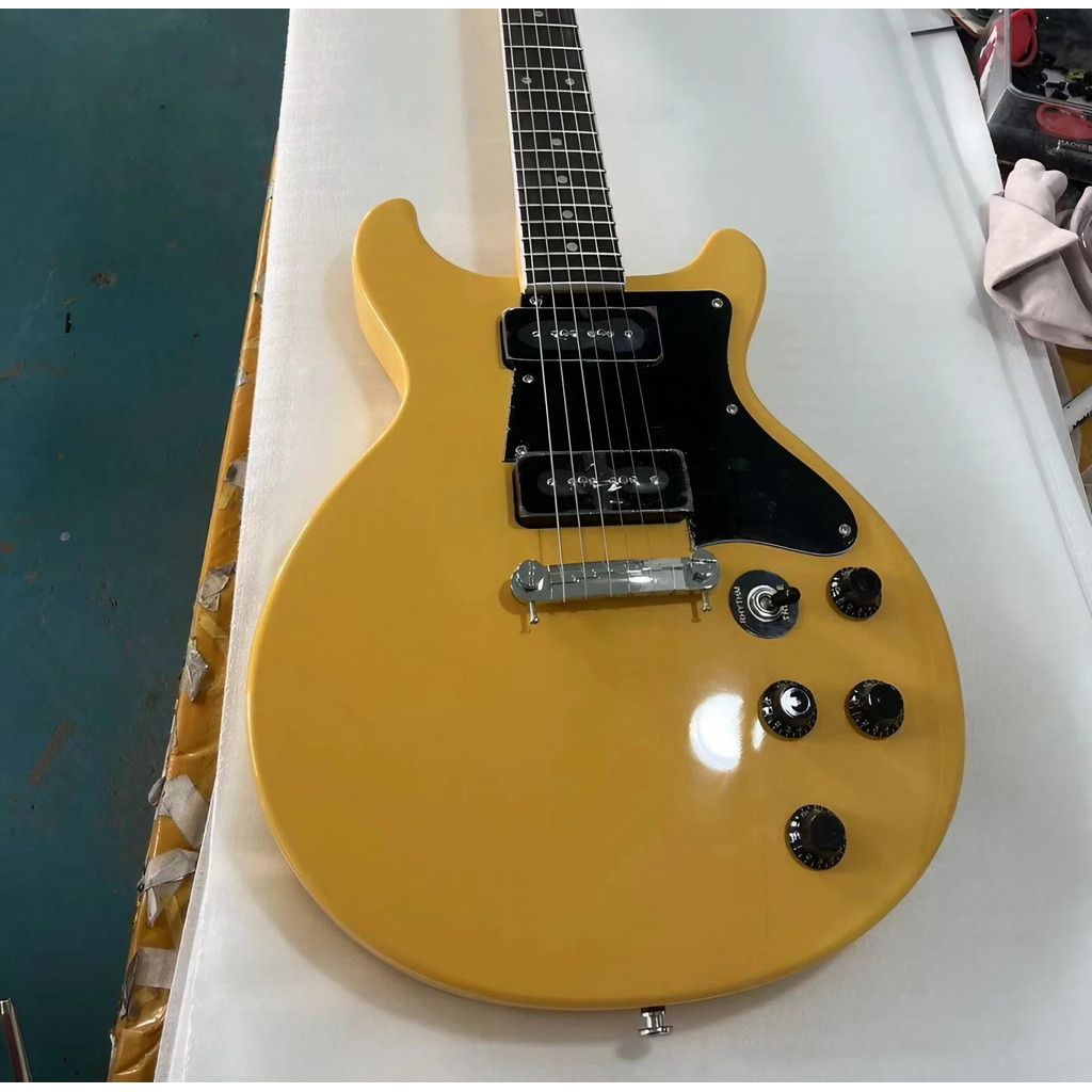 กีตาร์ไฟฟ้า - Vintage Yellow Finish, Chrome Hardware, รถกระบะ P90, Fretboard Rosewood