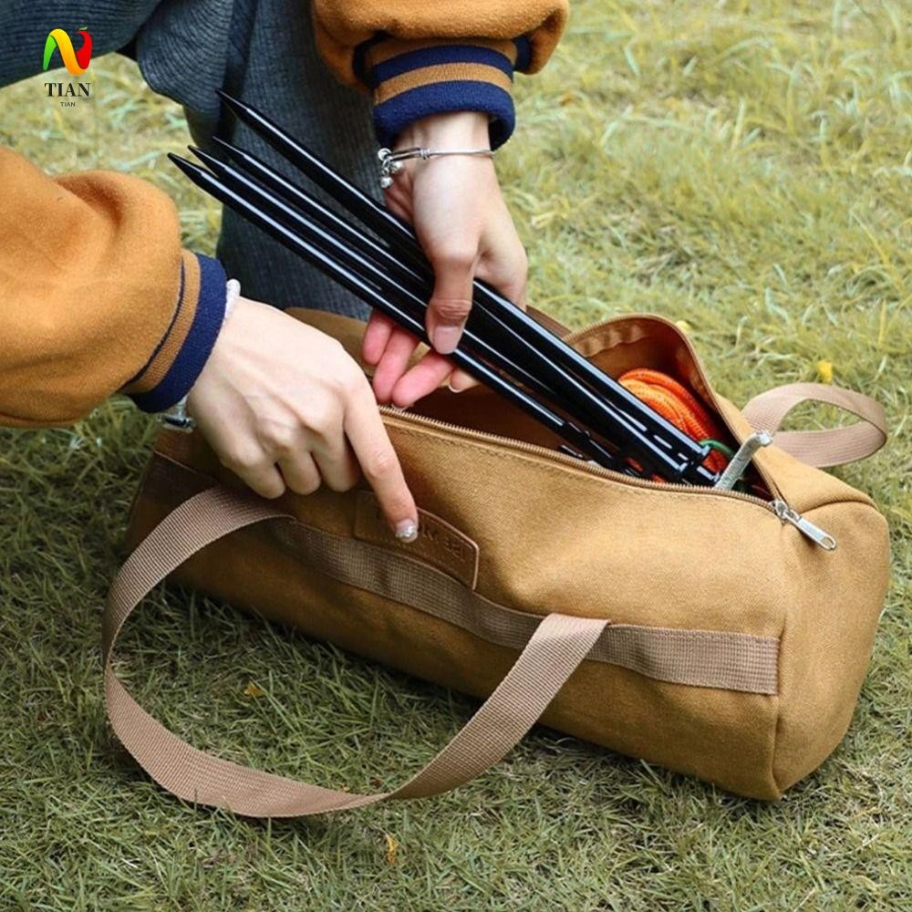 INQUIRY IMPACT Camping เครื่องมือ Organizer,น้ําหนักเบากระบอก Camping เครื่องมือเก็บกระเป๋า,เต็นท์ S