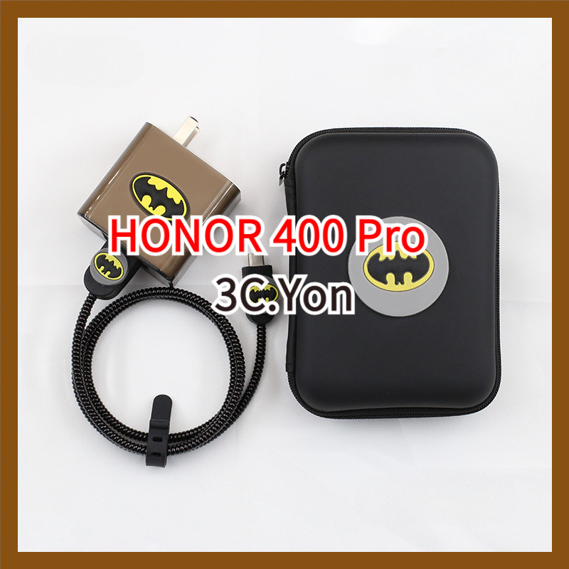 HONOR 400 Pro Charger Protector 100W Anti-breaking Winder Cable USB to Type C Wrap Soft Silicone Storage Bag Organizing การออกแบบการ์ตูนกรณีป้องกัน