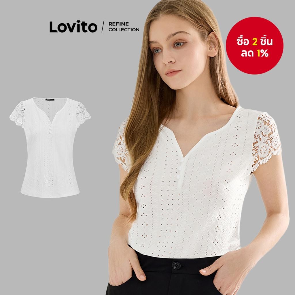 ( Refine) ผู้หญิง Elegant Blouse เสื้อเย็บผ้าธรรมดา L119BR068