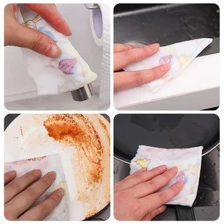 KMKE 50PCS กระดาษซับน้ำมัน ล้างสิ่งสกปรก ทิชชู่ซักได้ ทิชชู่ กระดาษทิชชู่ ซักได้ ทิชชู่ซับน้ำมัน ทิชชู่เอนกประสงค์