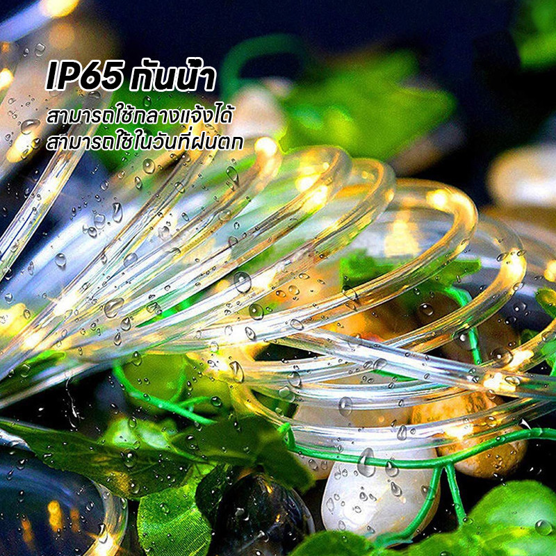 โคมไฟตกแต่ง solar light 50/100LED โคมไฟโซล่าเซลล์ ไฟ led กันน้ํา 10M ไฟโซล่าเซลล์ ไฟกระพริบ COD