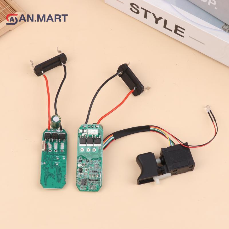 AN.MART 16.8V Lithium Drill Control Board + Switch Assembly 18V Brushless Drill Circuit Board Switch