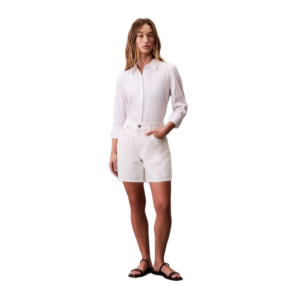 CALVIN KLEIN กางเกงยีนส์ขาสั้นผู้หญิง 90s Denim Short รุ่น 47B976G 5DC - สีขาว - รูปที่ 4