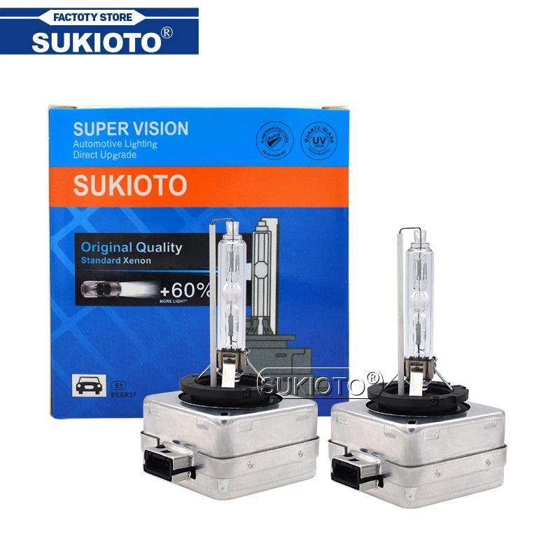 SUKIOTO 2PCS SUPER VISION ของแท้ญี่ปุ่น ORIGIN D1S HID Xenon หลอดไฟ D1R D3R XENON GLOATS FAST BRIGHT