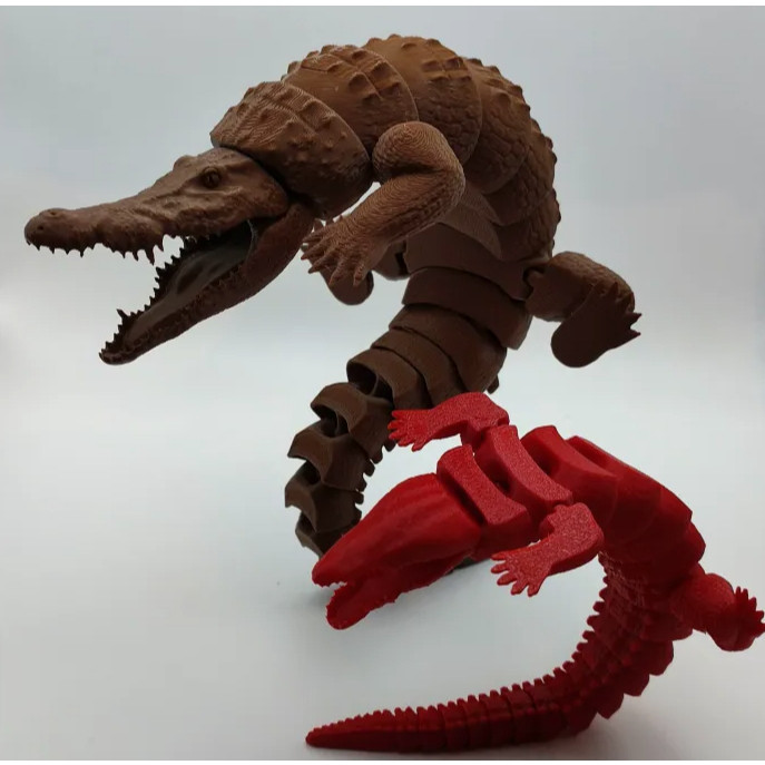 Cuero ของเล่นเด็กไดโนเสาร์ Dino T-Rex Flexi จระเข้ข้อต่อ Flexi MIni