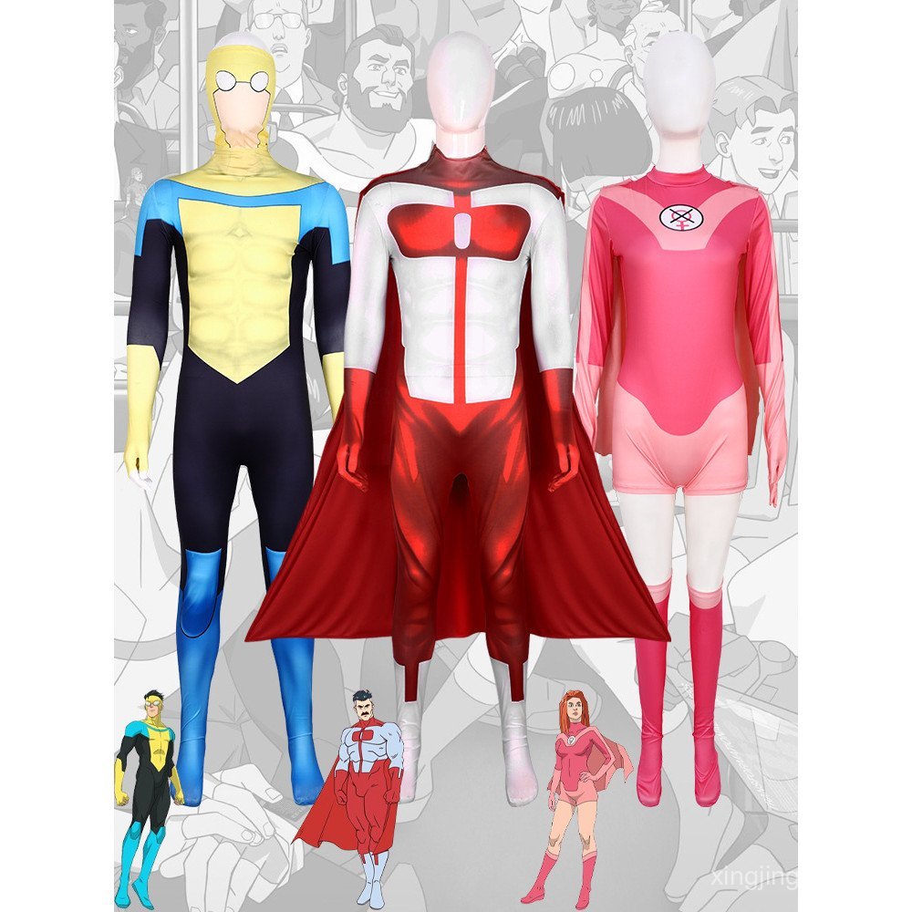 ชุดคอสเพลย์ Invincible Mark Jumpsuit สำหรับการแสดงบนเวทีและสไตล์ฮีโร่แบบครบวงจร