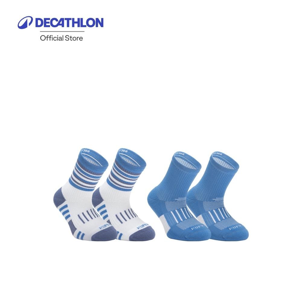 Decathlon KIPRUN 500 MID kids' comfort running socks 2-pack ถุงเท้าวิ่งข้อกลางสำหรับเด็ก รุ่น KIPRUN