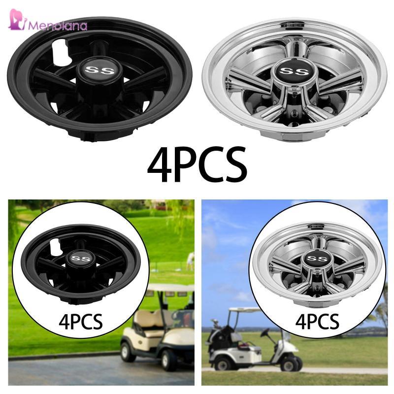 [Menolana] 4x Golf Cart Wheel Covers ฝาครอบล้อรถกอล์ฟ น้ําหนักเบาและพกพาได้