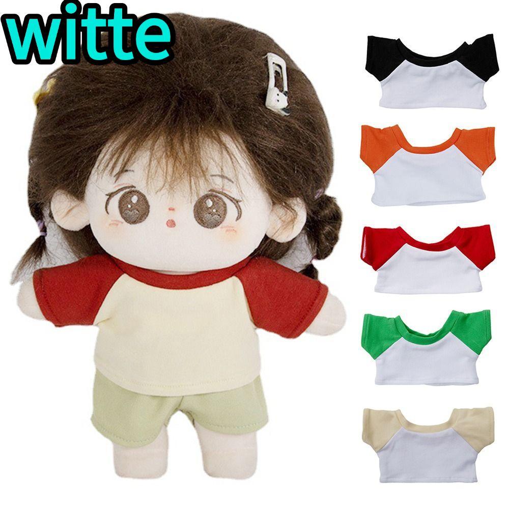ปัญญา เสื้อผ้าผ้าฝ้ายสําหรับตุ๊กตา 10 ซม. 10 สี ชุดสูท เสื้อยืด