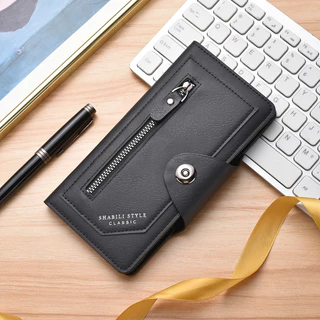 LABER LEE Mens Long Wallets Multi-function Business Clutch Bag Multi-card Large Capacity Mens Wallet Coin Pouch