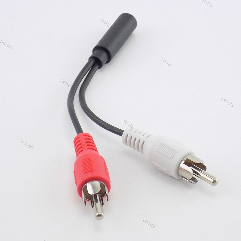Splitter Converter อะแดปเตอร์ Aux Audio สายไฟ 3.5 มม.หญิง 2 ชายสาย RCA สําหรับแล็ปท็อป MP3/MP4 สายแป
