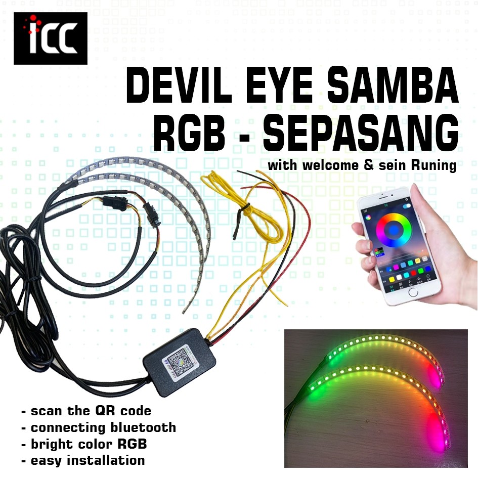 HORANSHOP Devil eye RGB 360 Samba RGB Demon Eye RGB APP Android IOS ICC ยี่ห้อ