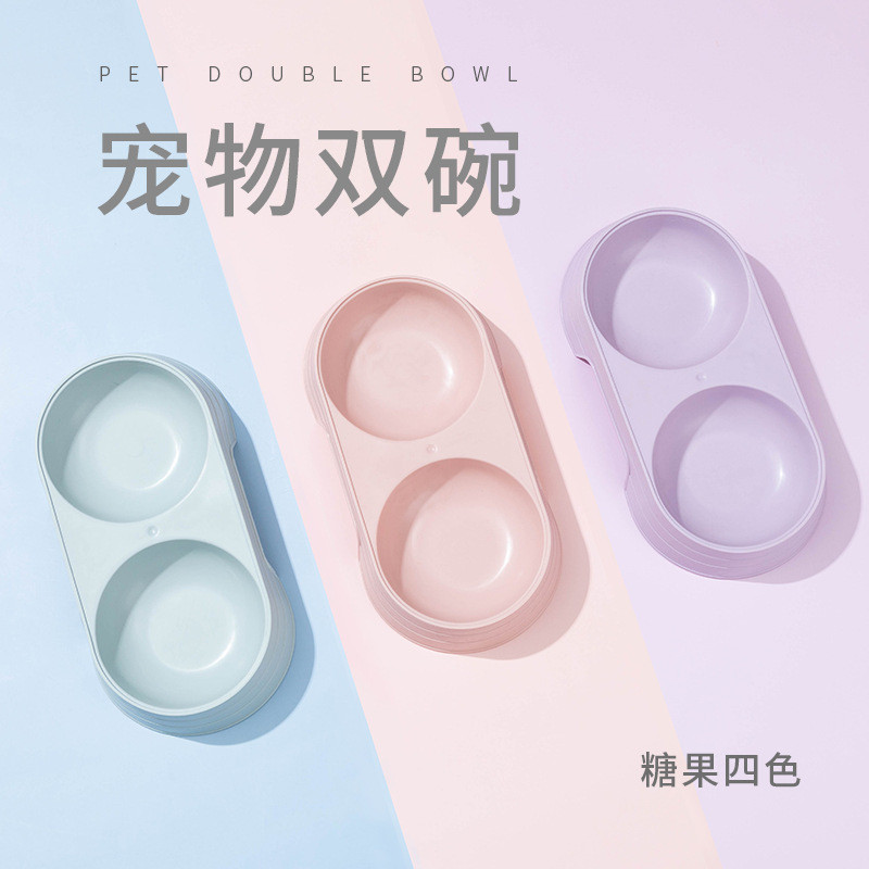 ชาม ชามข้าวหมา Candy สัตว์เลี้ยงสุนัขชามแมวชามคู่ชามน้ําชามอาหาร Anti-slip Anti-คว่ําน้ําดื่ม Feeder