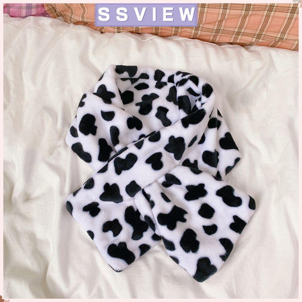 STILLSAVIEW ผ้าพันคอข้าม Cute Winter Hairy Leopard Dot