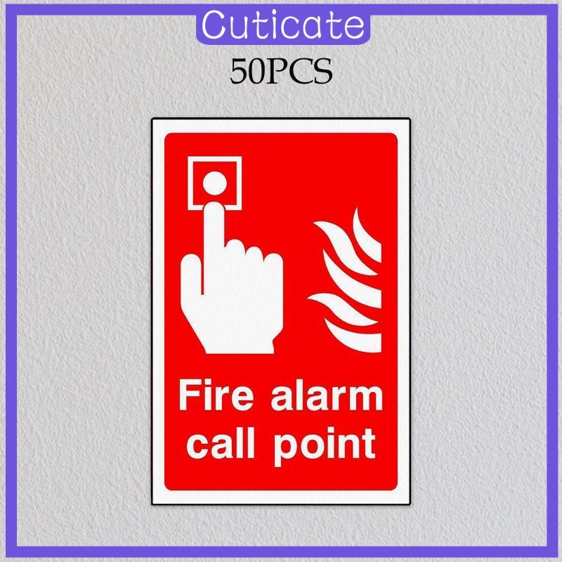 [น่ารัก] 50 ชิ้น Fire Alarm Call Point Sign สติกเกอร์คําแนะนําการแจ้งเตือนสติกเกอร์คําเตือน Decal สํ
