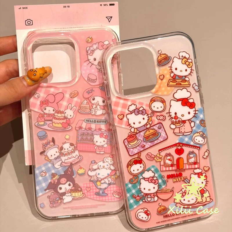 เคสไอโฟน13 สำหรับIPhone 15 17 air 16 11 14 12 13 Pro Max 7 8 15 16 Plusสวัสดีคิตตี้เมโลดี้คุโรมิโป chacco กรณี IMD ใหม่