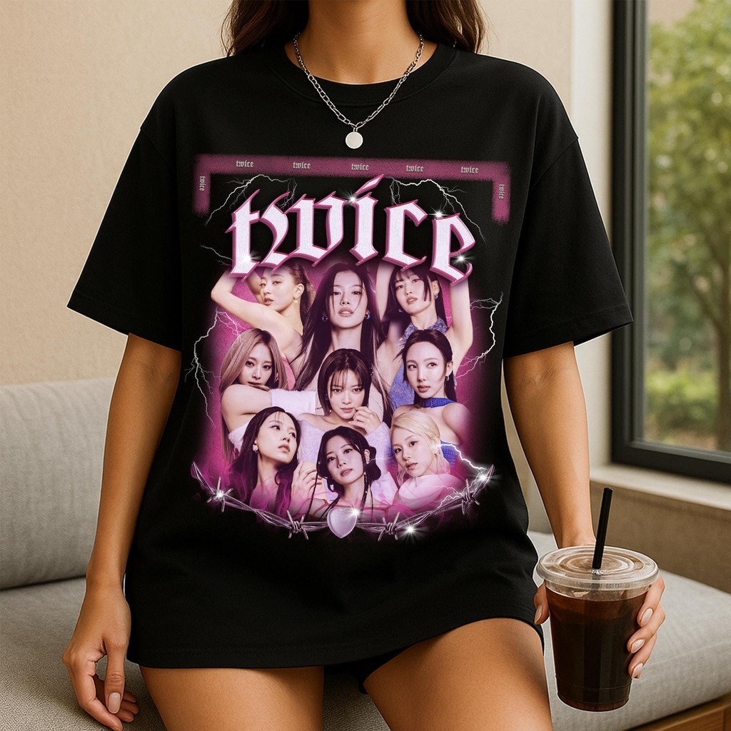 เสื้อยืดเรโทร Twice, เสื้อยืด Twice This Is For Team Twice 5th World Tour Kpop, เสื้อยืด Twice Membe