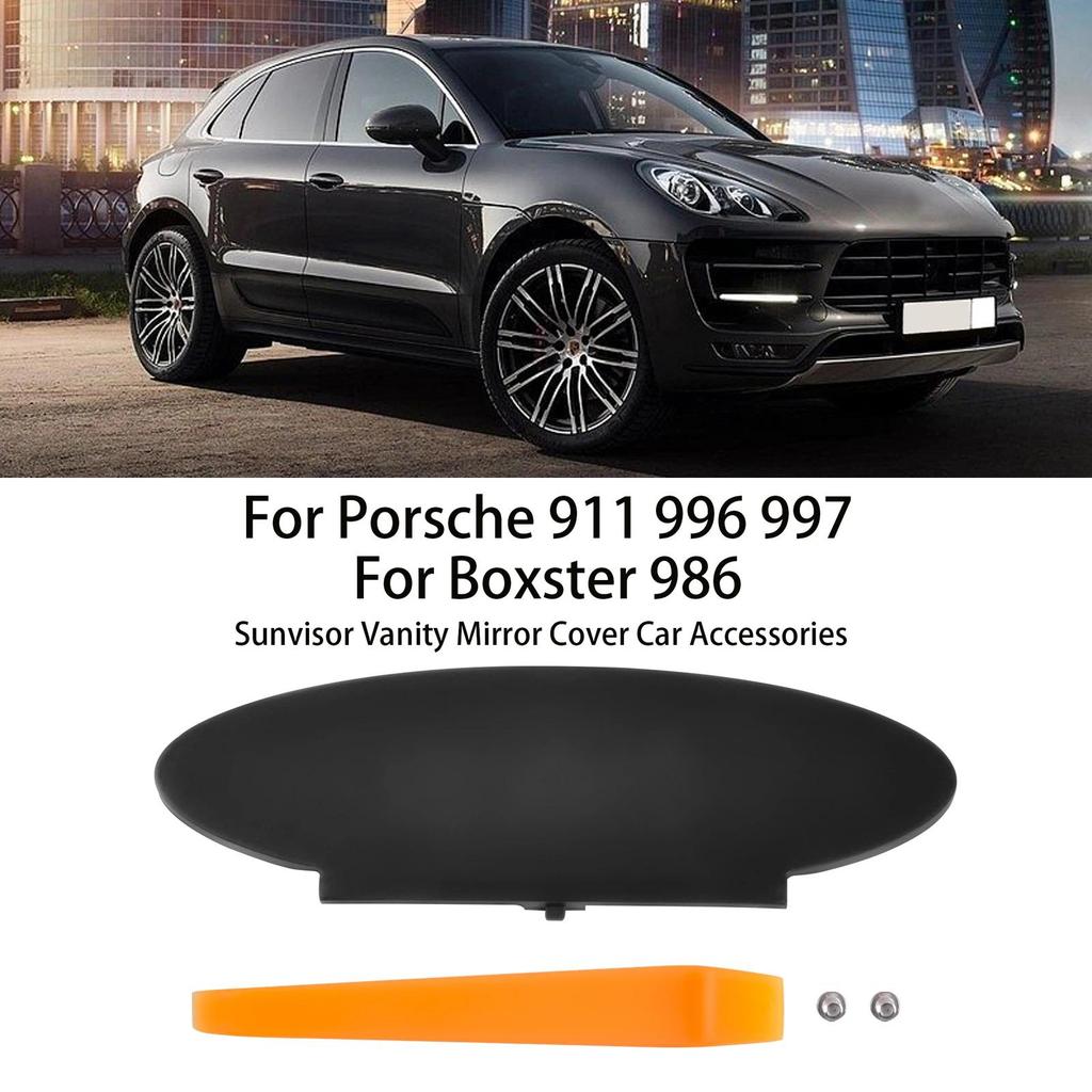 Sun Visor Vanity Mirror Cover สีดําอะไหล่ Fit สําหรับ Porsche 996 997 911 Carrera 981 Boxster 987 Ca
