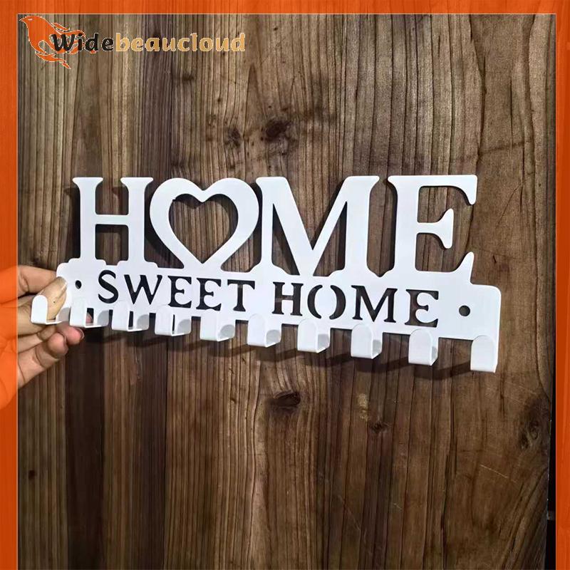 Widebeaucloud 1PC ติดผนัง Sweet Home ตกแต่ง Key Holder, Key Hook, Creative Key Holder สําหรับประตูด้