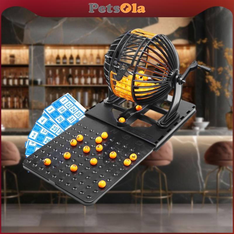 [PETSOLA] Bingo Lotto Game Bingo Machine Toy Deluxe Reusable Professional Bingo Set for Party Travel