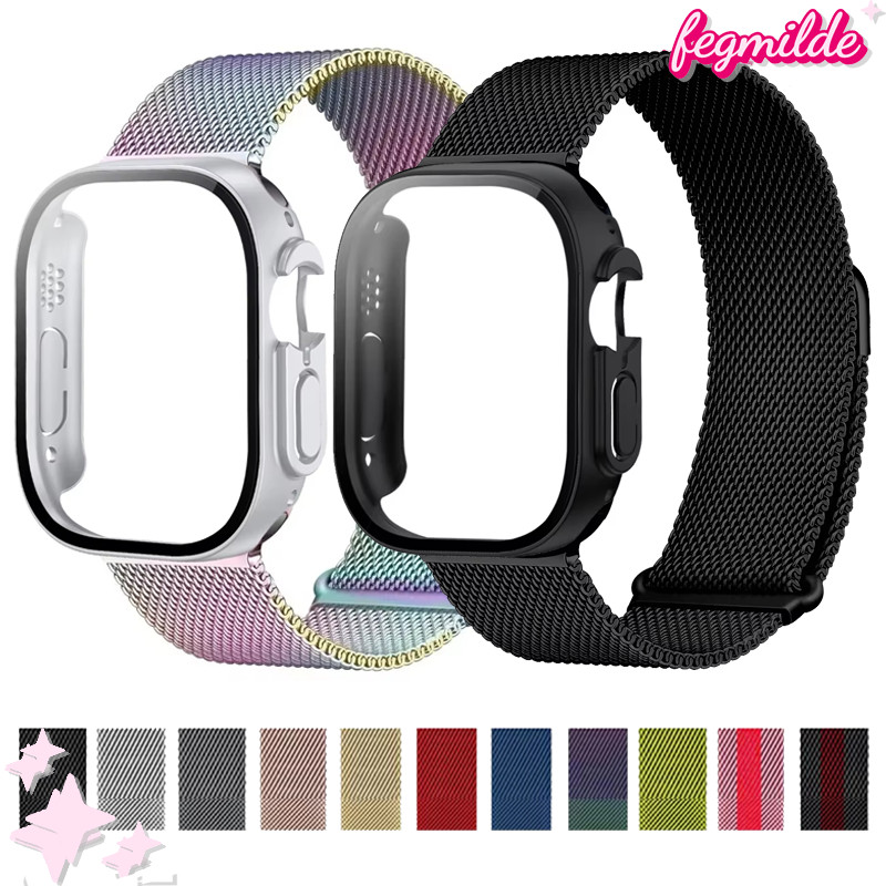 สายเคสแบบห่วงโลหะมิลาน for Smart Watch Iwatch 49มม 46มม 45 41 44 40 38 42มม Series 11 10 9 8 7 6 5 Ultra/SE 3 2