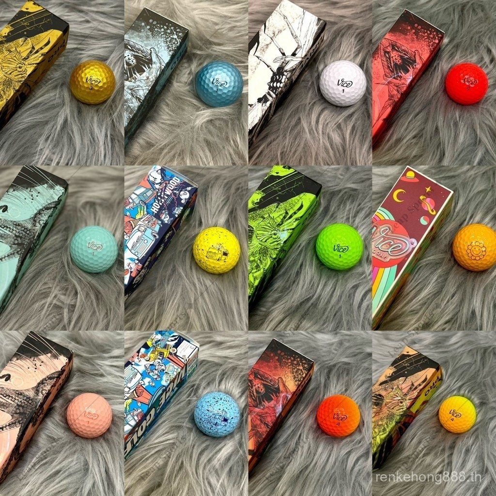 💙Ready Stock💛 ลูกกอล์ฟ Vice Golf Brand - สีสันสดใสและยืดหยุ่นสูง มีในสต็อก!