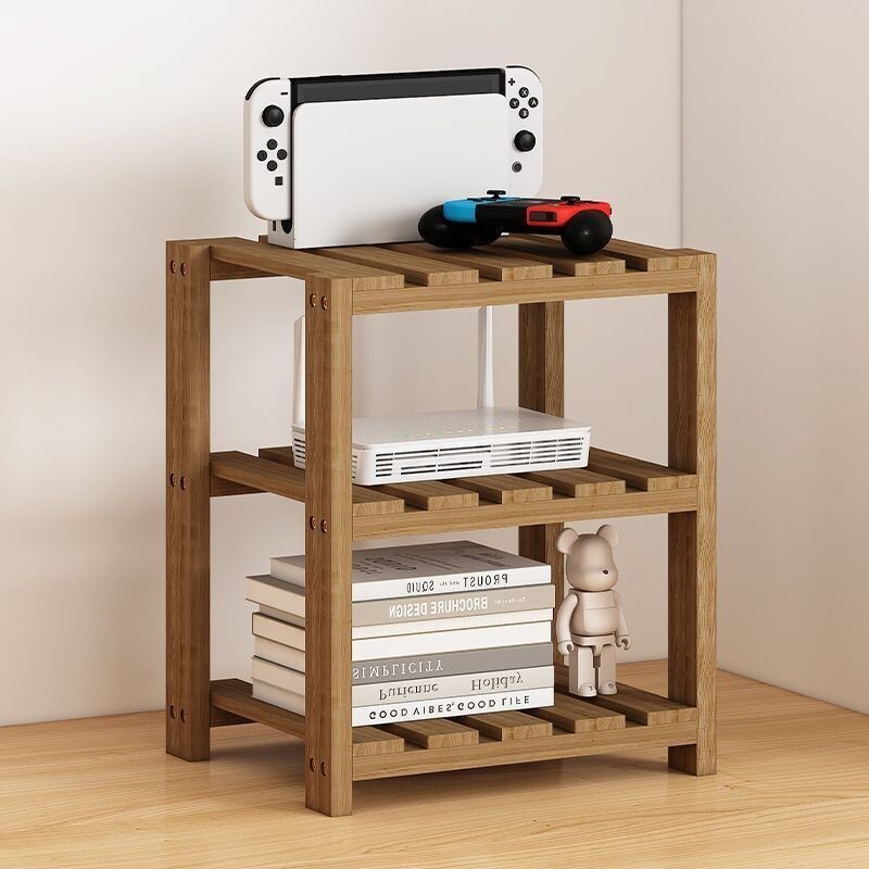 Desktop Shelf Solid Wood MultiLayer Storage Shelf SetTop Box Storage Rack Desktop Display Rack Stora