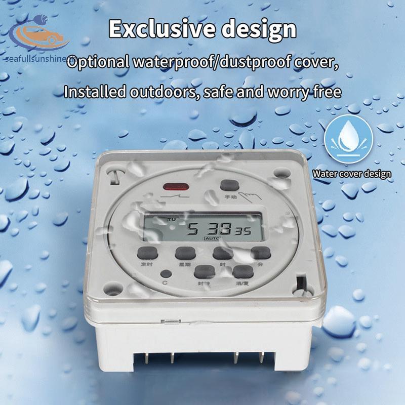 Seaf> รีเลย์เวลาตั้งโปรแกรมได้ CN101A\CN102A ฝาครอบกันน้ําพลาสติกดิจิตอล LCD Power Timer Switch ฝาคร