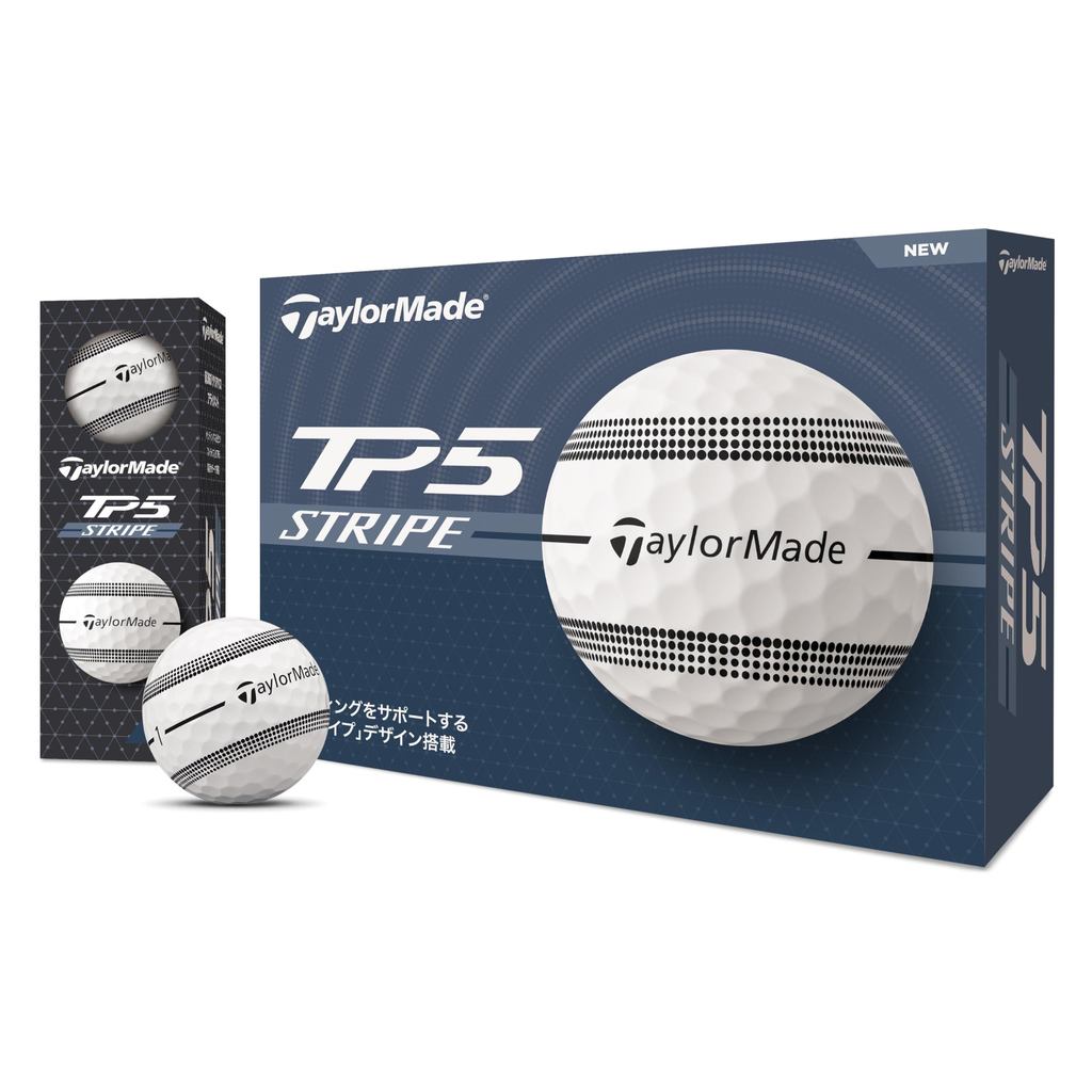 ลูกกอล์ฟ Taylor Made TMJ24 TP5 Stripe สำหรับนักกอล์ฟมืออาชีพ สีขาว เพิ่มระยะทางและความแม่นยำด้วยเทคโ