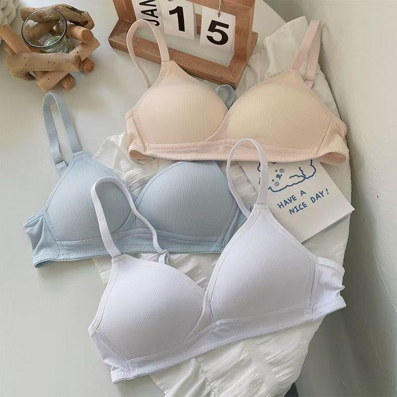 ชุดชั้นในสตรี，ผ้าฝ้าย ระบายอากาศ สบายชุดชั้นในไม่มีแหวนเหล็ก