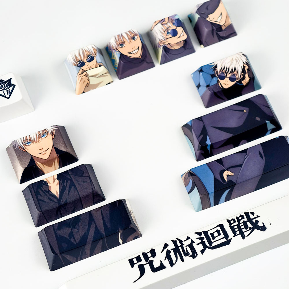 Gojo Satoru Keycaps โปรไฟล์เชอร์รี่ 12 ชิ้น PBT Dye Sublimation Mechanical Keycaps Aula Madlion Wooting Jujutsu Kaisen อะนิเมะ DIY Creative Cool Keycaps ราคา ถูกที่สุด ดีลบีเคเค แกลเลอรีภาพที่ 3
