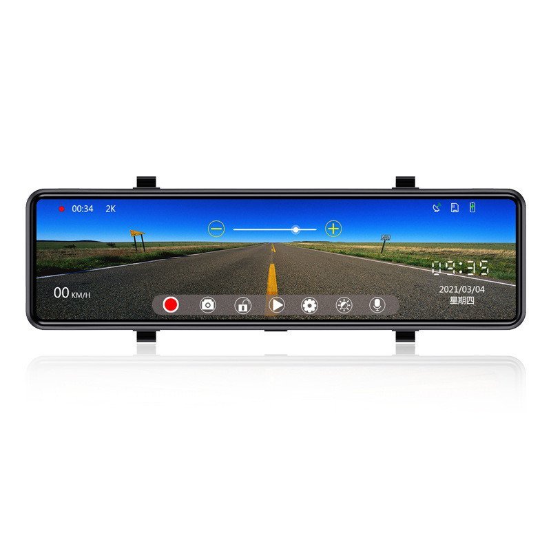 37 ซม.HD 4K2160p1 ล้าน HD wifi สตรีมมิ่งสื่อกระจกมองหลังบันทึกการขับขี่เลนส์คู่