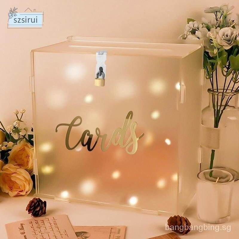 （Free shipping）[szsirui] Acrylic Wedding Cards Box Money Box Holder Thick Party Favors Acrylic Card 