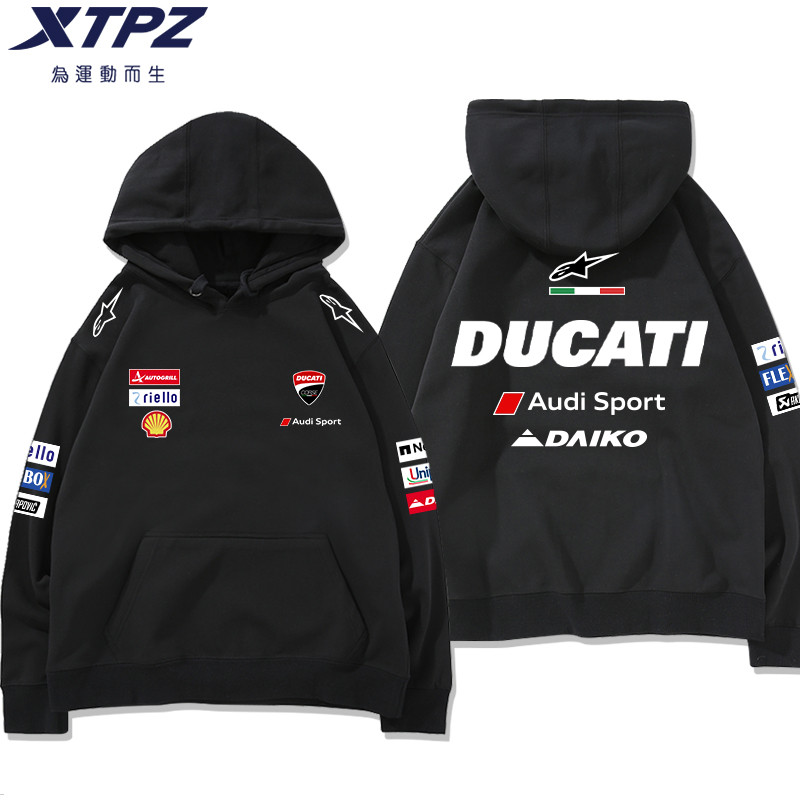 เสื้อกันหนาวAttitude DUCATI แบบมีฮู้ด สำหรับขี่จักรยานยนต์ในฤดูใบไม้ร่วงและฤดูหนาว