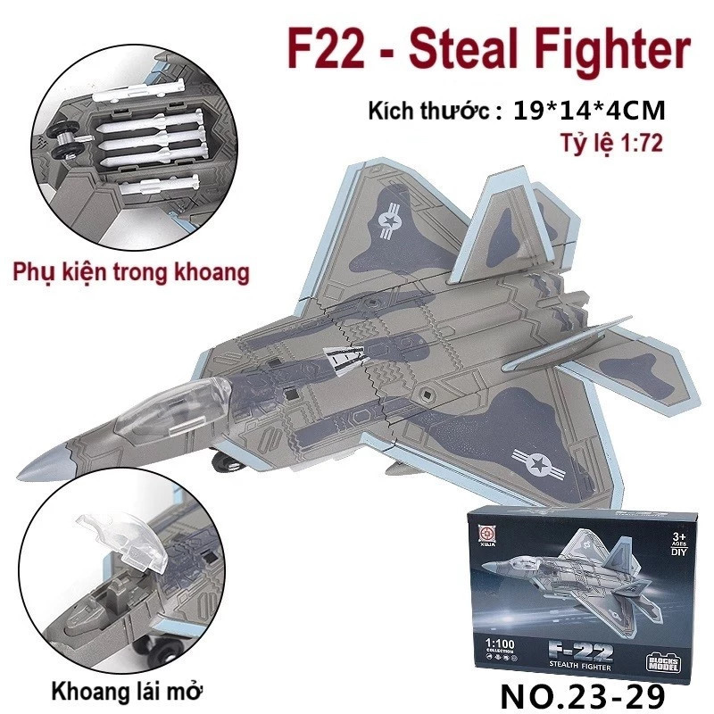 ประกอบเครื่องบินรุ่น F22 F35 F14 SU35 SU35S SU57 SU57S B2 - พลาสติกแข็ง ตกแต่งไม่ซ้ําใคร M3 IORI