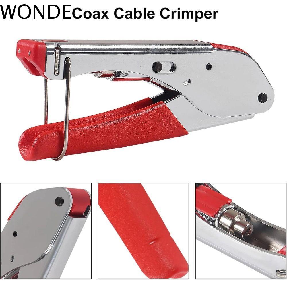 WONDE Coax Cable Crimper, Wear-Resistant Coaxial Compression Wire Stripper ชุดเครื่องมือ, Coax Cable