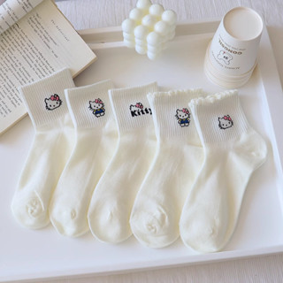 ถุงเท้ากีฬาคิตตี้ ขนาด 5 คู่ สำหรับเด็กหญิง