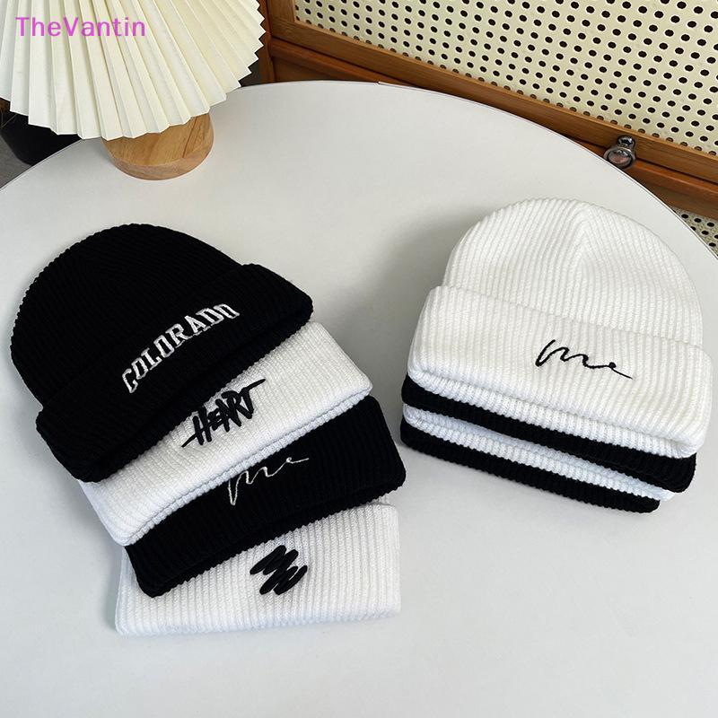 หมวกถัก Beanies อุ่นและน่ารัก สไตล์คาジュアル เหมาะสำหรับทั้งผู้ชายและผู้หญิงในฤดูหนาวหรือใบไม้ร่วง