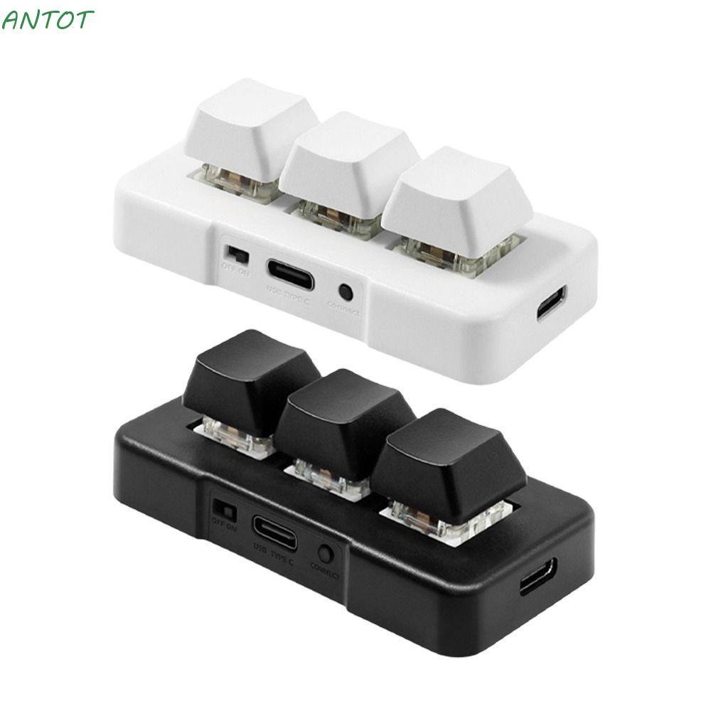 แป้นพิมพ์ ANTOT, แป้นพิมพ์แบบกําหนดเองขนาดเล็ก 3 คีย์, สีดําสีขาว USB + BT Dual-mode MK321U MK321G M