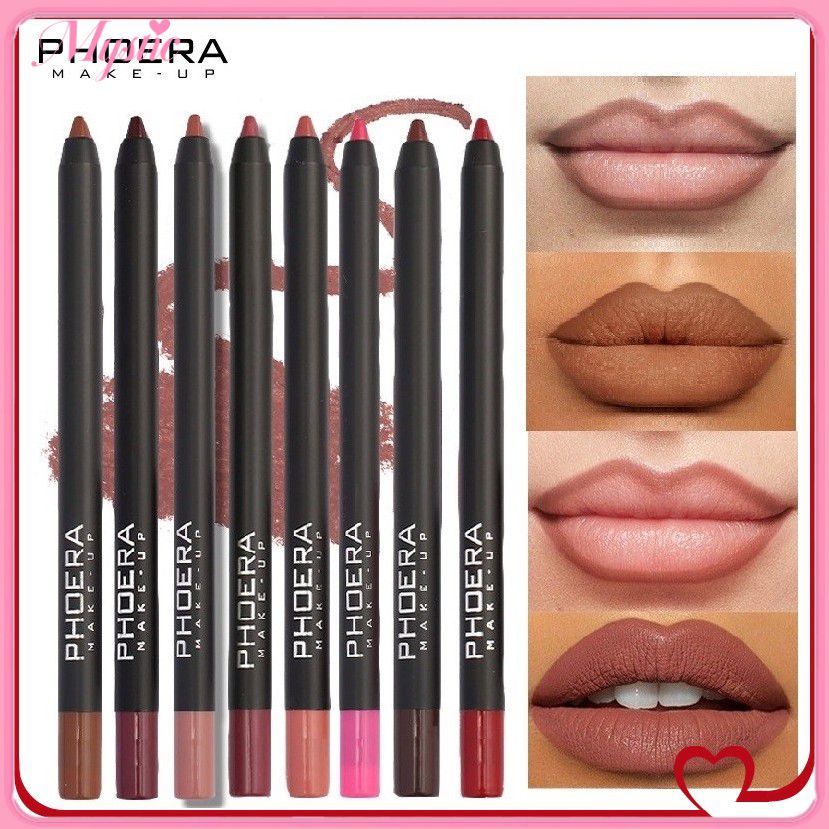 【COD】Phoera 13 Colors Matte Lipliner ลิปสติกเนื้อแมตต์ กันน้ำ ติดทนนาน ไม่เลอะ ลิปสติกสีแดงสเตอริโอ 