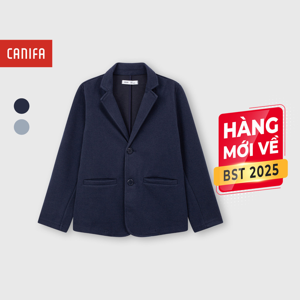 CANIFA เบลเซอร์เด็กผู้ชายคอปกเสื้อกั๊กแขนยาว 2OT25W006