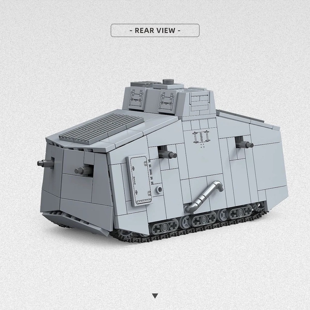 MYBRICKSTORE 920PCS MOC A7V Heavy Tank รุ่นพัฒนาของเล่น Building Block อิฐของขวัญเด็ก DIY ชุดใหม่ 1: