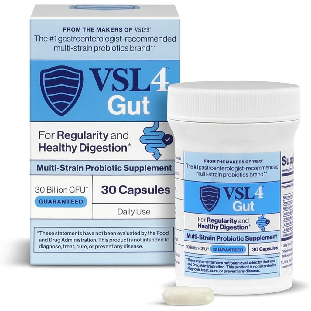 VSL4® Gut Daily Probiotics for Gut Health - 30B CFUs, Multi-Srain Digestive Support for Women & Men,