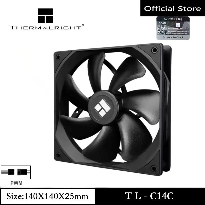 Thermalright TLC14C ARGB Case Fan 140mm Cooler Fan 1500RPM CPU Fan 4Pin PWM Silent Computer Fan with