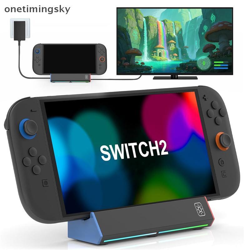 Onetimingsky TV Dock Station Fit สําหรับ Nintendo Switch 2 แท่นชาร์จแบบพกพา 4K HDMIpatible TV Switch