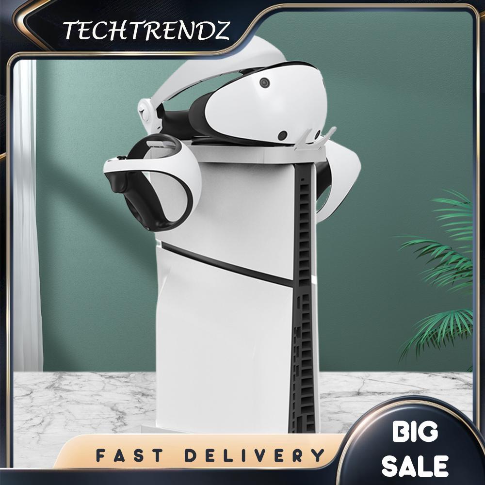 [techtrendz.th] ขาตั้งขาตั้งจอแสดงผลประหยัดพื้นที่ VR ชุดหูฟังที่วางหูฟังสําหรับ PS5 Slim Disc และคอ